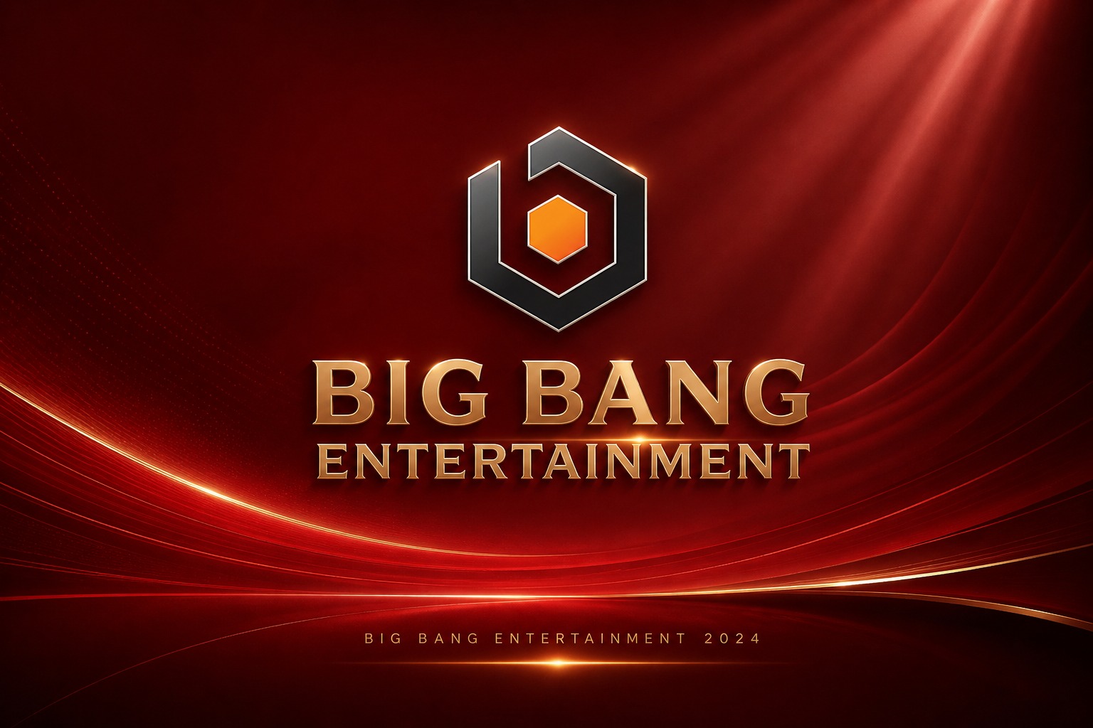 Big Bang Entertainment red and gold brand visual